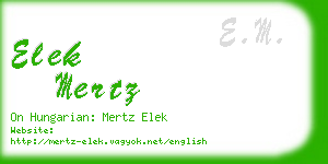 elek mertz business card